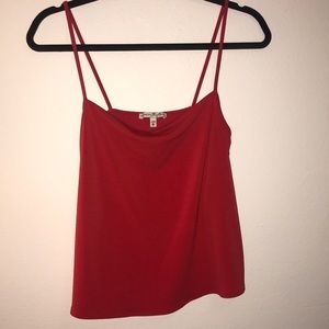 Red spaghetti strap tank